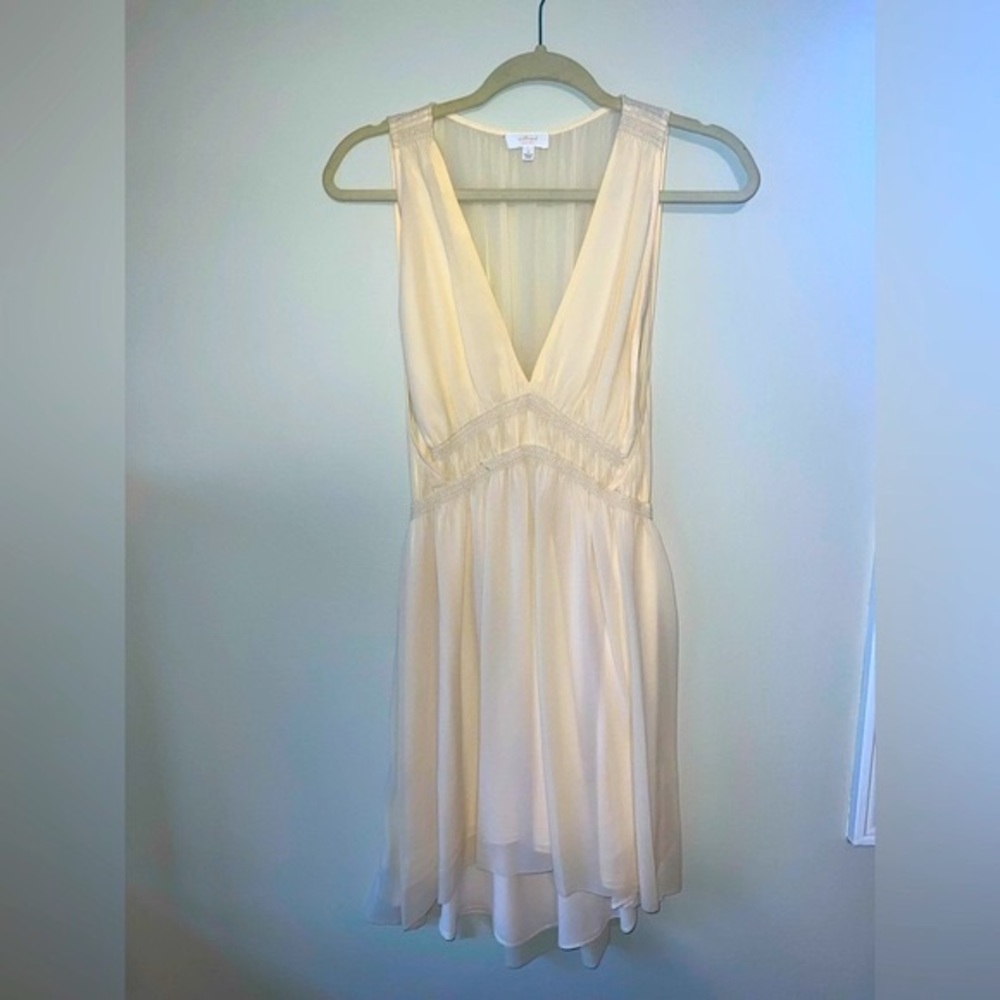 Aritzia Wilfred 100% Silk cream mini dress